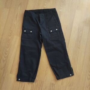 Y2K Vintage GAP black utility capri pants 100% cotton Sz 2